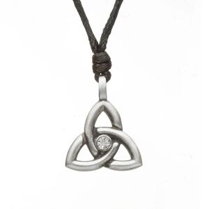 Celtic Trinity Knot Birthstone Adjustable Necklace - April